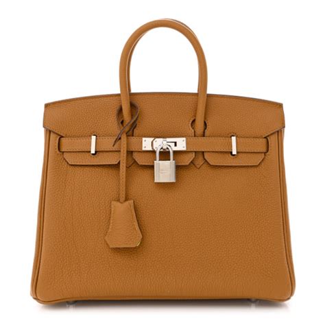 HERMES Togo Verso Birkin 25 Caramel Lime 